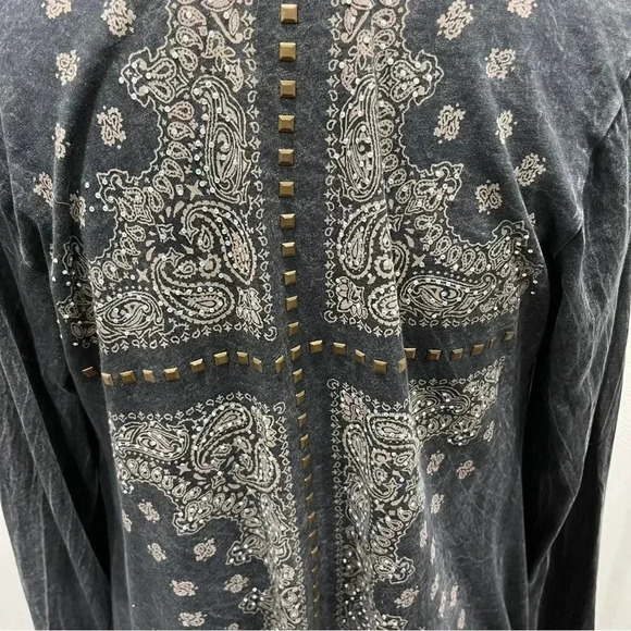Vocal brand fringed kimono duster, jacket w rhinestones & studs. Western rodeo - Picture 9 of 14